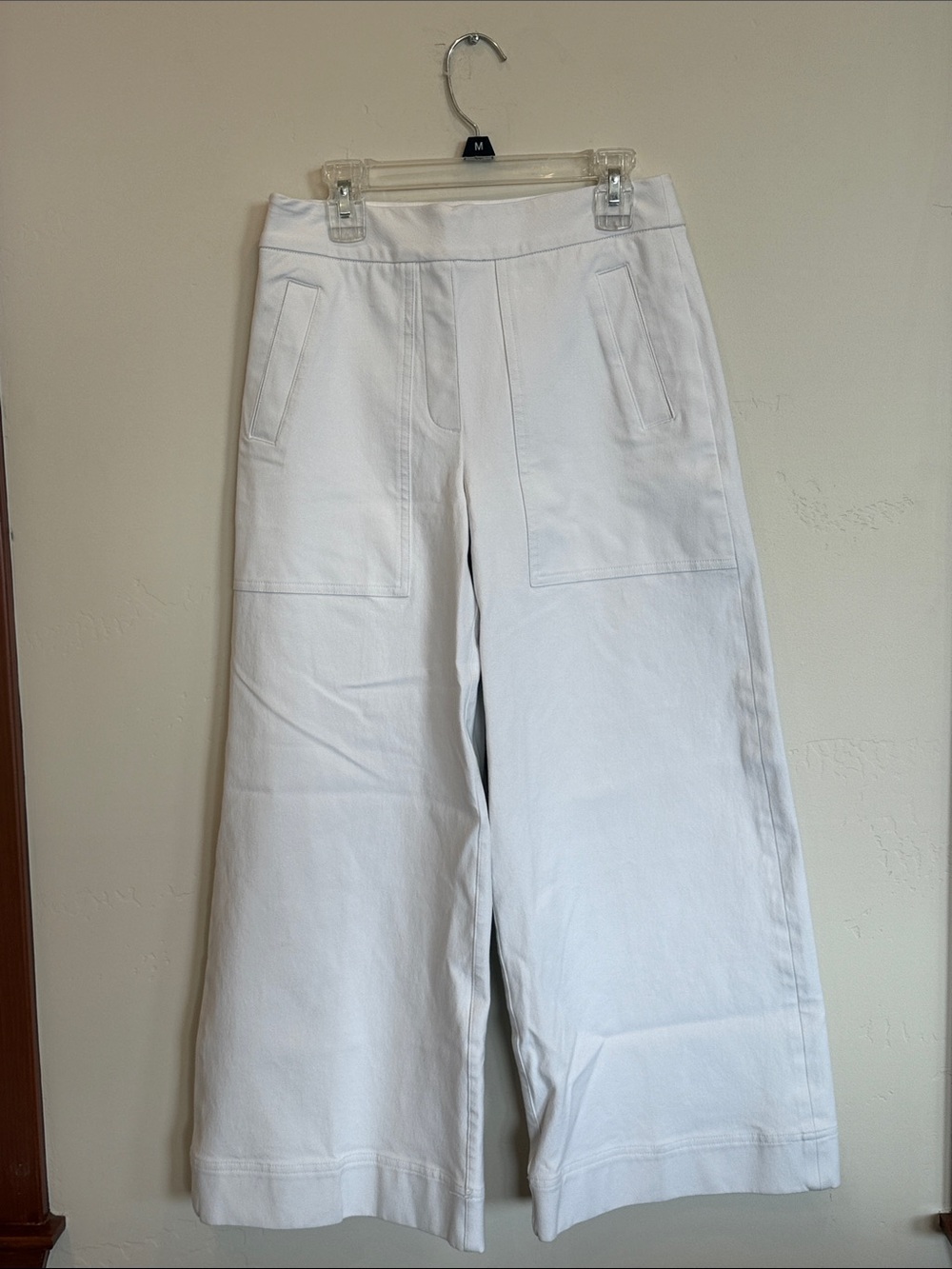 NWOT SPANX 20479R Cropped Wide Leg Classic White Pull-on Shaping Pants XS